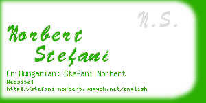 norbert stefani business card